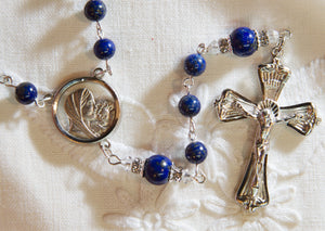 Star of the Sea Rosary in Lapis Lazuli & Silver