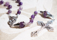 Load image into Gallery viewer, New Eve Rosary in Amethyst &amp; Silver
