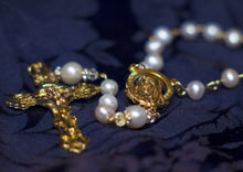 Load image into Gallery viewer, Immaculata Rosary in Pearl &amp; Gold
