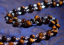 Load image into Gallery viewer, Tower of David Rosary in Tiger&#39;s Eye &amp; Silver
